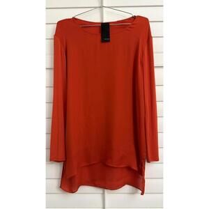 Heather by Bordeaux long sleeve red top size Medium